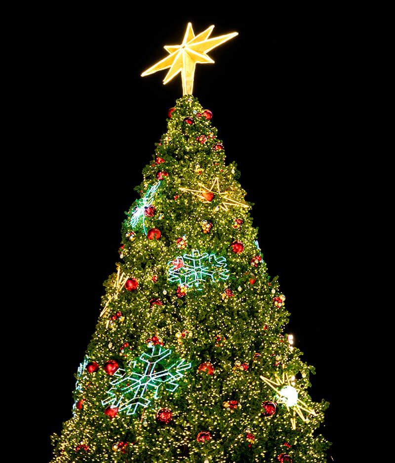 Светодиодная сетка на новогодней елке