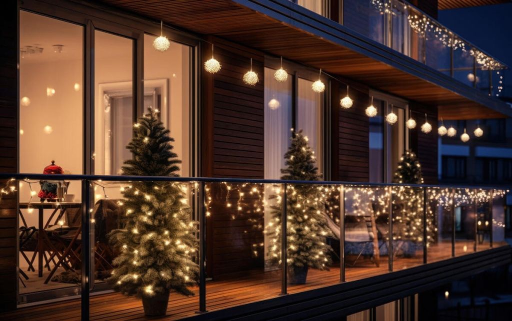 Новогоднее украшение балкона