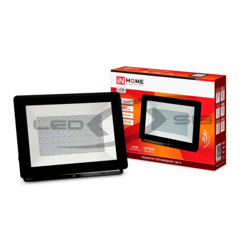прожектор сд сдо-8 70вт 230в 6650 лм ip65 in home Прожектор сд СДО-8 70Вт 230В 6650 Лм IP65 IN HOME