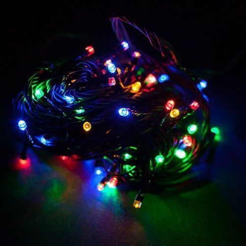 Гирлянда сд LS 10 м 220V с контроллером, темный провод, 7W, 100 led, IP 44, 220V