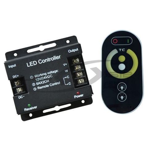 диммер двухканальный ls led touch w+ww 2*6 ампер  общий 12 ампер 12-24 v 144-288 ватт Диммер двухканальный LS Led Touch W+WW 2*6 Ампер  общий 12 Ампер 12-24 V 144-288 Ватт