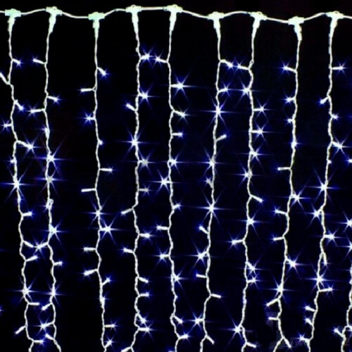 Дождь светодиодный LS 2х3м, 280 LED,  220V, белый каучук провод 3,3 мм IP 65,Т-коннект (без провода)