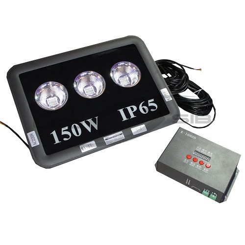 Прожектор сд LS 150W RGB DMX 220V IP65 425*320*170мм (кабель DMX 6.5м, соединяется)