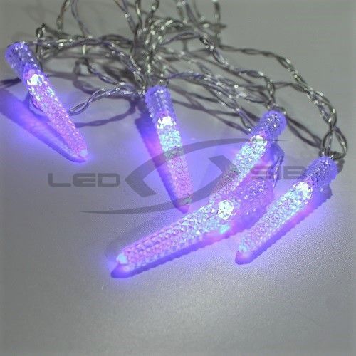 Гирлянда сосульки LED LS 220V 7,5 см высота (спайка 5шт) длина 3м, драйвер в комплекте для помещения