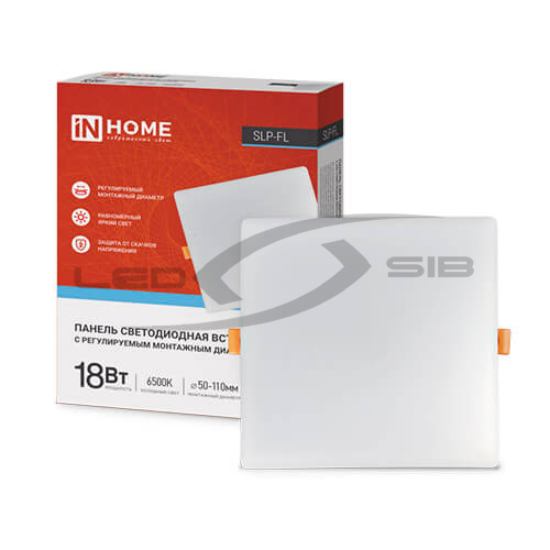 Панель светодиодная встраиваемая SLP-FL 36W 230V 3240Lm 226 мм белая IN HOME