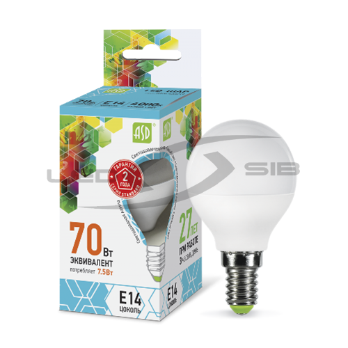 Лампа сд LED-ШАР-standard 7.5W 230V Е14 675Lm
