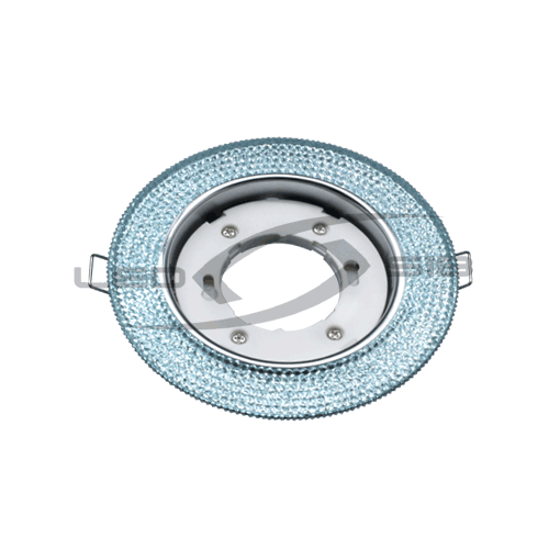 Светильник встраиваемый GX53R-R22L-crystal под лампу GX53 с подсветкой Голубой/Хром IN HOME