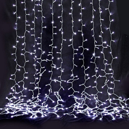 Дождь светодиодный LS, 3х2м, 220V, белый провод с контроллером