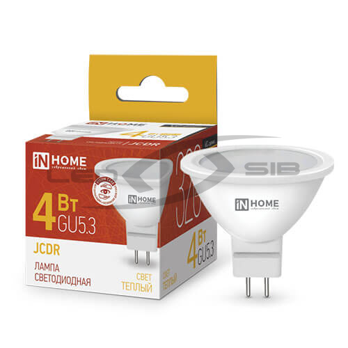 Лампа сд LED-JCDR-VC 4W 230V GU5.3 310Lm IN HOME