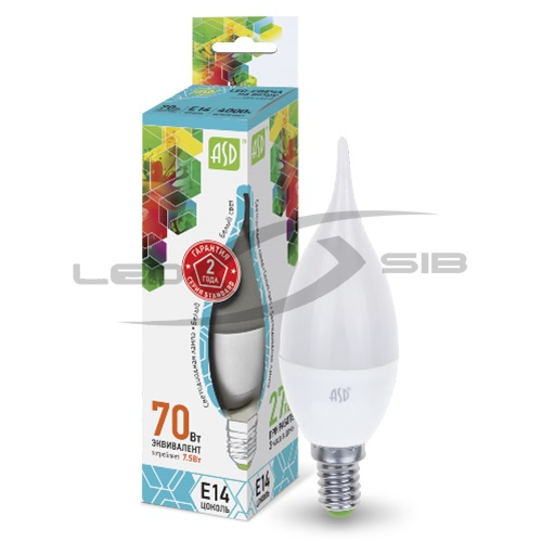 лампа сд led-свеча на ветру-standard 7.5w 230v е14 675lm  Лампа сд LED-СВЕЧА на ветру-standard 7.5W 230V Е14 675Lm 