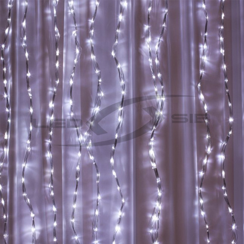 Водопад LS 1х3м 220V 50W, черный провод, 640Led IP65