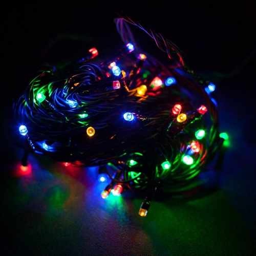 Гирлянда сд LS 20м 220V с контроллером, темный провод, 14W, 200 led, IP44 220V