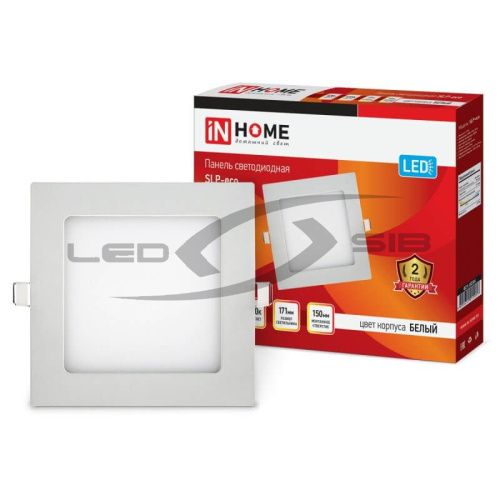 Панель светодиодная встраиваемая SLP 12W 230V 840Lm 171 мм белая IN HOME