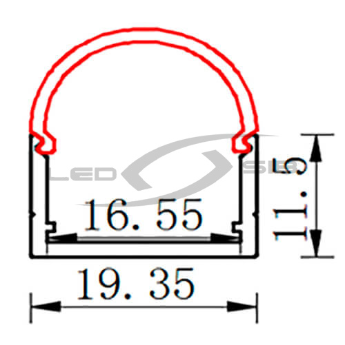 накладной алюминиевый профиль (с экраном) ls yf-846b 2000х19х11,5мм Накладной алюминиевый профиль (с экраном) LS YF-846B 2000х19х11,5мм