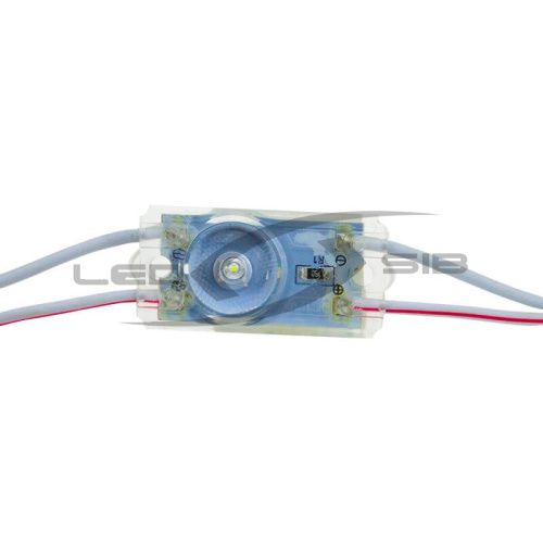 Светодиодный модуль LS E1 с линзой SMD 2835/1LED 36x17x7мм max 0,5W 65 Lm IP65 (Провод 8см) 175°
