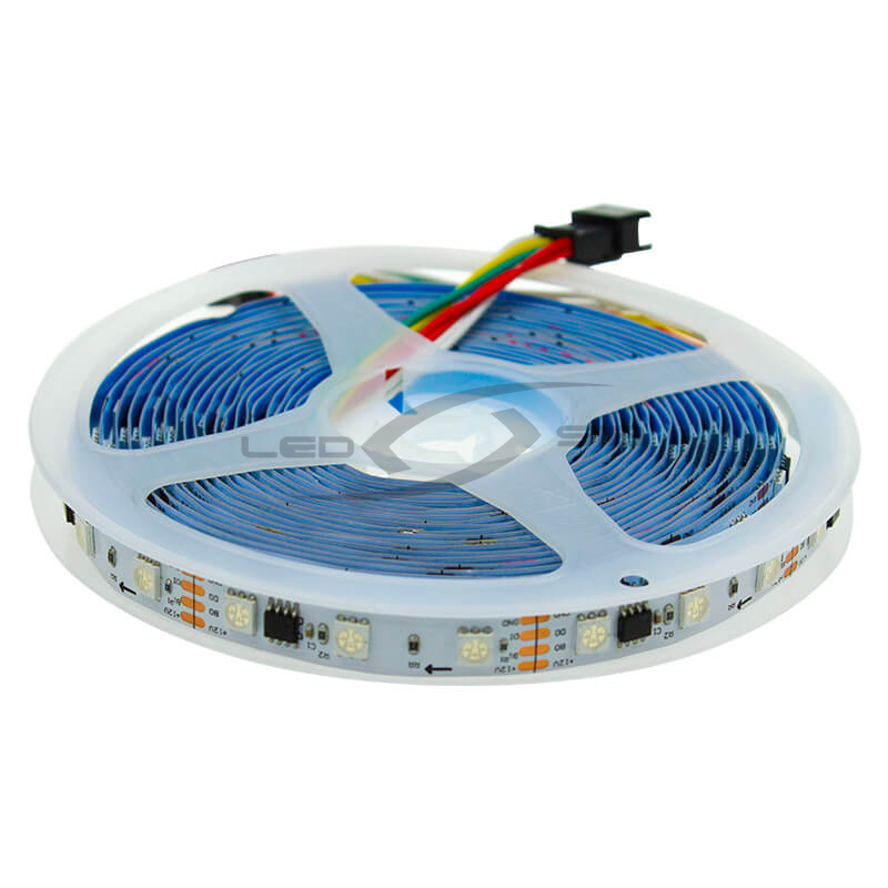 Светодиодная лента LS SMD 5050-300 RGB SPI-12V с чипом IC 16703 MAX 9W/m IP33 "Бегущий огонь"