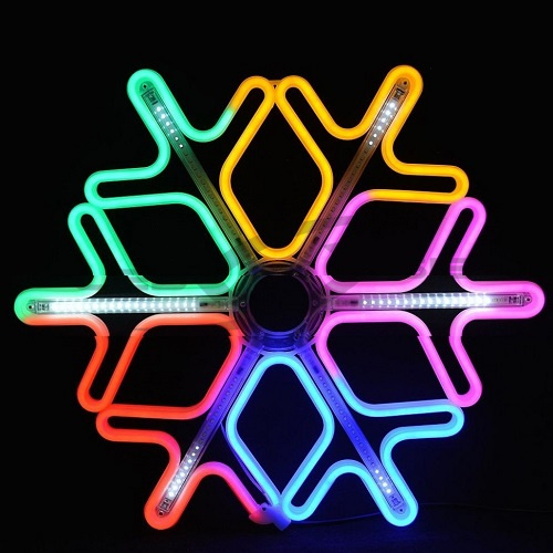 Светодиодная снежинка LS со светящимися трубками Neo-Flex 600 мм 168LED