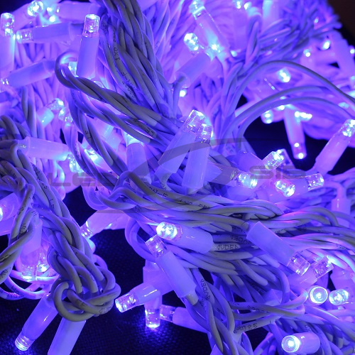 Гирлянда сд LS 20м белый провод диаметр 3,2мм, каучук 14W,  200 led, 220V IP65 (коннектор МАМА ПАПА)