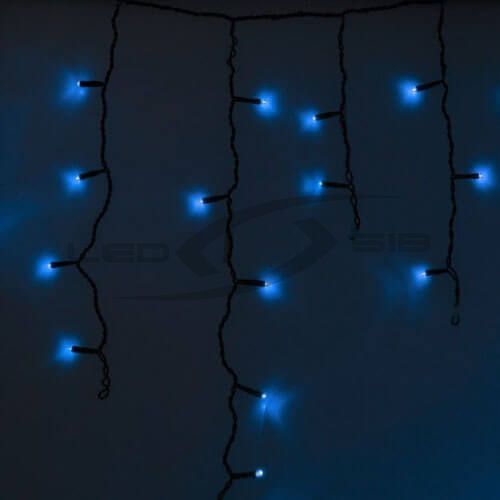 Бахрома светодиодная LS 2,4х0,6м IP65 88LED, провод черный ПВХ, 220V