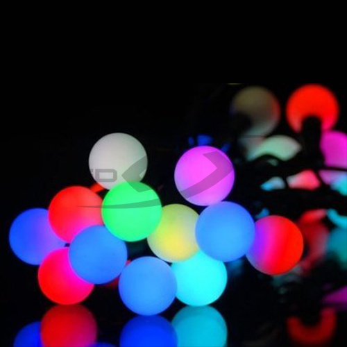 Гирлянда LED шарик с контроллером LS 5+5 метров, 100LED, ø  23мм 220V (пр.черн PVC 2,3мм) стыкуются,
