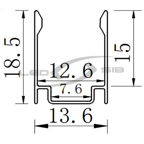 Профиль LS для широкого неона, алюминиевый универсальный (1 метр)