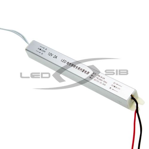 Блок питания LS узкий 24W DC12V 2A IP33 AC 170-265V (Алюм. корпус) 170*18*18мм