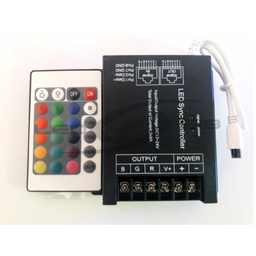 rgb-контроллер ls ir 24key controller zs-sz600-ir24 18 а (по 6 а*3 канала) RGB-контроллер LS IR 24key controller ZS-SZ600-IR24 18 А (по 6 А*3 канала)