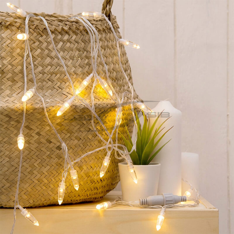 Гирлянда сд LS 10м прозрачный провод D 2,3 мм, ПВХ 100 led  220V IP65 (коннектор МАМА ПАПА)стыкуется