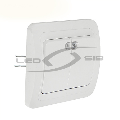 выключатель 2кл с подсветкой classico белый 2123 Выключатель 2кл с подсветкой CLASSICO белый 2123