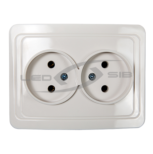 Розетка 2ая СП CLASSICO белая 2102