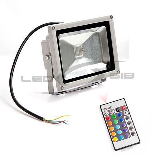 прожектор сд ls 20w rgb ip65  (ик-пульт 24 кнопки) Прожектор сд LS 20W RGB IP65  (ИК-пульт 24 кнопки)