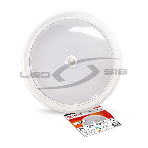 Светильник СПБ-2Д-КРУГ 20W 230V 4000K 1400Lm 250мм с датчиком белый IN HOME