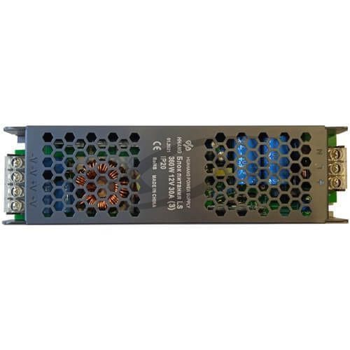 Блок питания LS серии SLIM 360W 12V 30A IP20 (Металлический корпус) 245*63*29мм 3Y (без вентилятора)