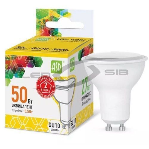 Лампа сд LED-JCDRС  5.5W 230V GU10 495Lm