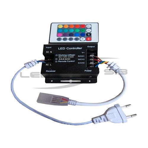 Контроллер LS для ленты RGB SMD 5050 (220V) с ИК-пультом 24 кнопки, 1440 W (до 100 м) AC110-240V