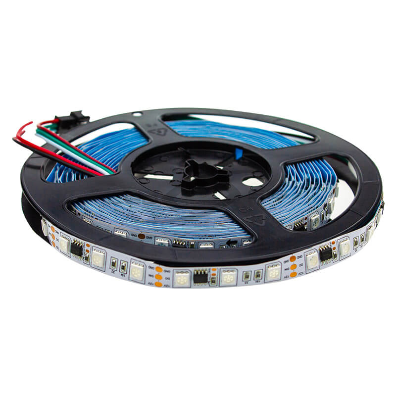 Светодиодная лента LS SMD 5050-300 RGB SPI-12V с чипом IC 2811 MAX 9W/m IP20 "Бегущий огонь"