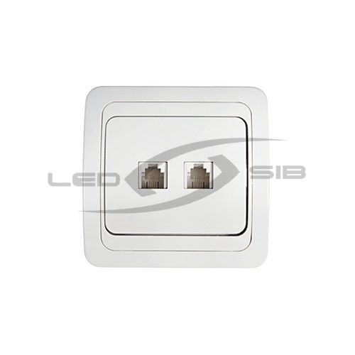 Розетка компьютерная двойная RJ-45 CLASSICO белая 2136