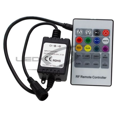 Контроллер LS RGB 12-24V 72-144W 6 ампер RF пульт 24 кнопки IP 65