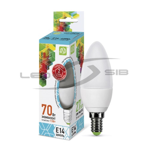 лампа сд led-свеча-standard  7.5w 230v е14 675lm Лампа сд LED-СВЕЧА-standard  7.5W 230V Е14 675Lm