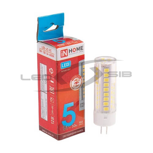 Лампа сд LED-JC-VC 5.0W 12V G4 450Lm IN HOME