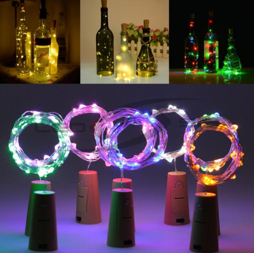 Светодиодная гирлянда Роса пробка  LS 20LED 4,5V на батарейках AG13