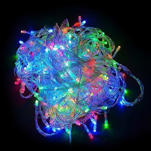 Гирлянда сд LS 10 м 220V с контроллером, прозрачный провод, 7W, 100 led, IP 44, 220V