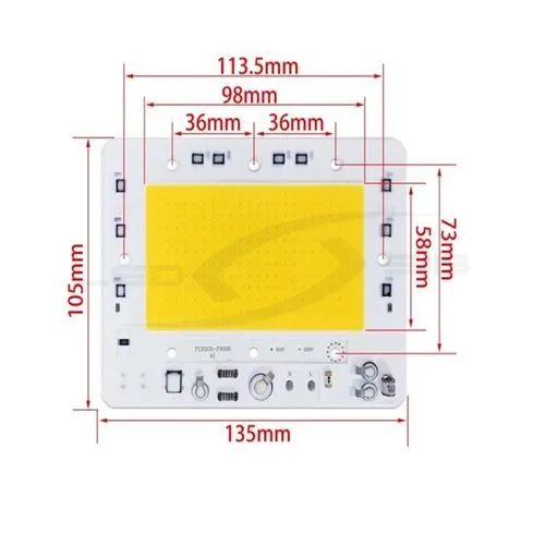 СД матрица LS для прожектора 5054-F135100-100W AC220V 90-100Lm (98*58mm) 